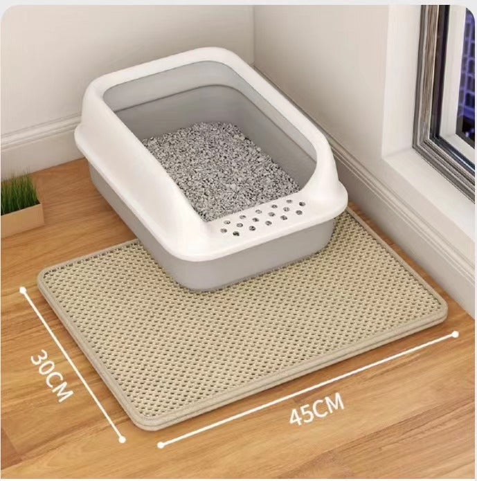 Tapis de Litière pour Chat – Double Couche Anti-Débordement
