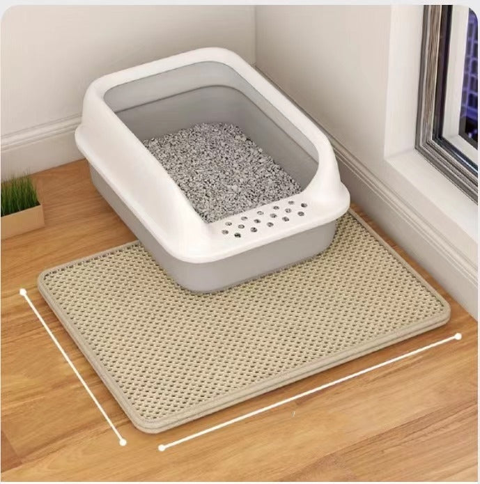 Tapis de Litière pour Chat – Double Couche Anti-Débordement