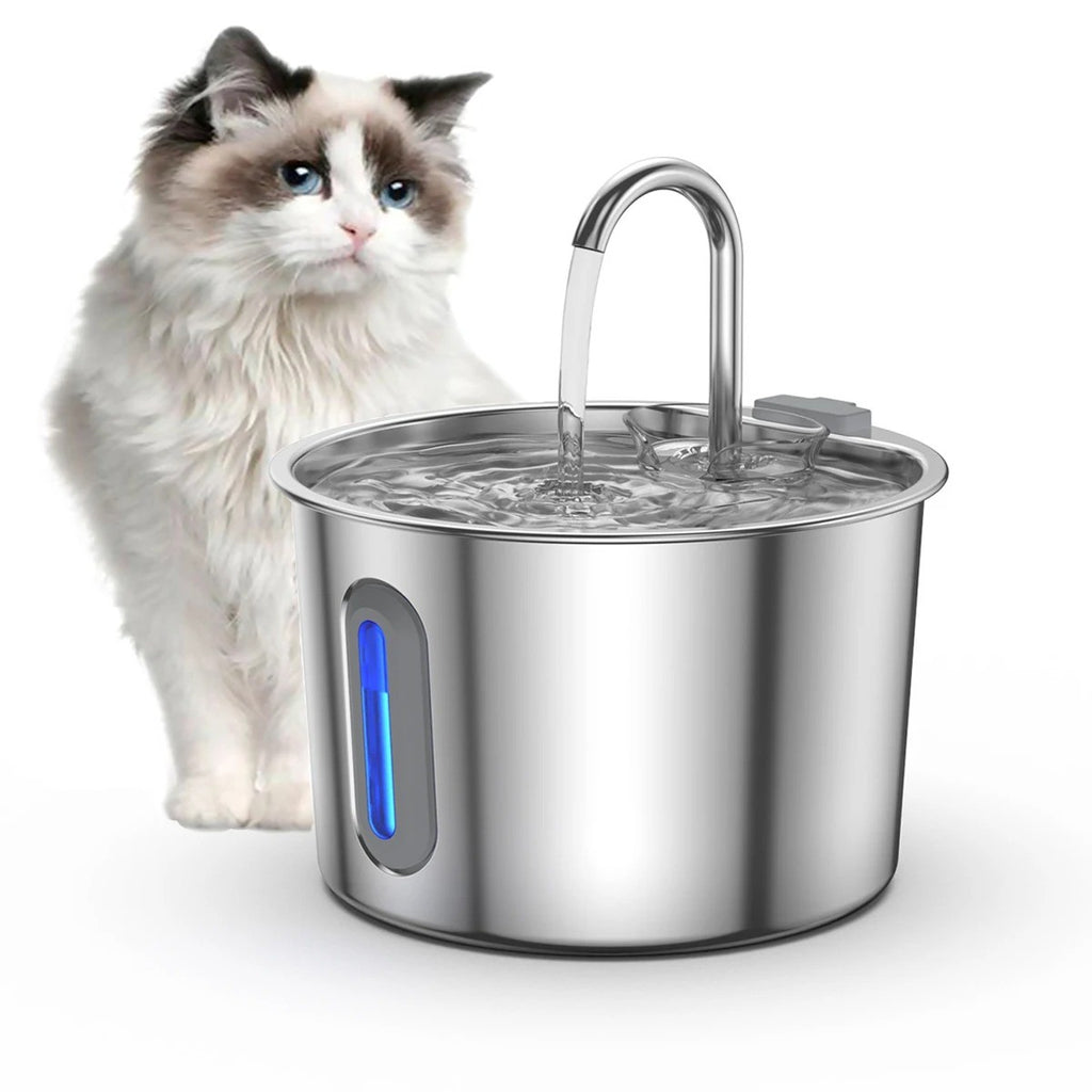 Fontaine à eau pour chat et chien – Inox 2,2L