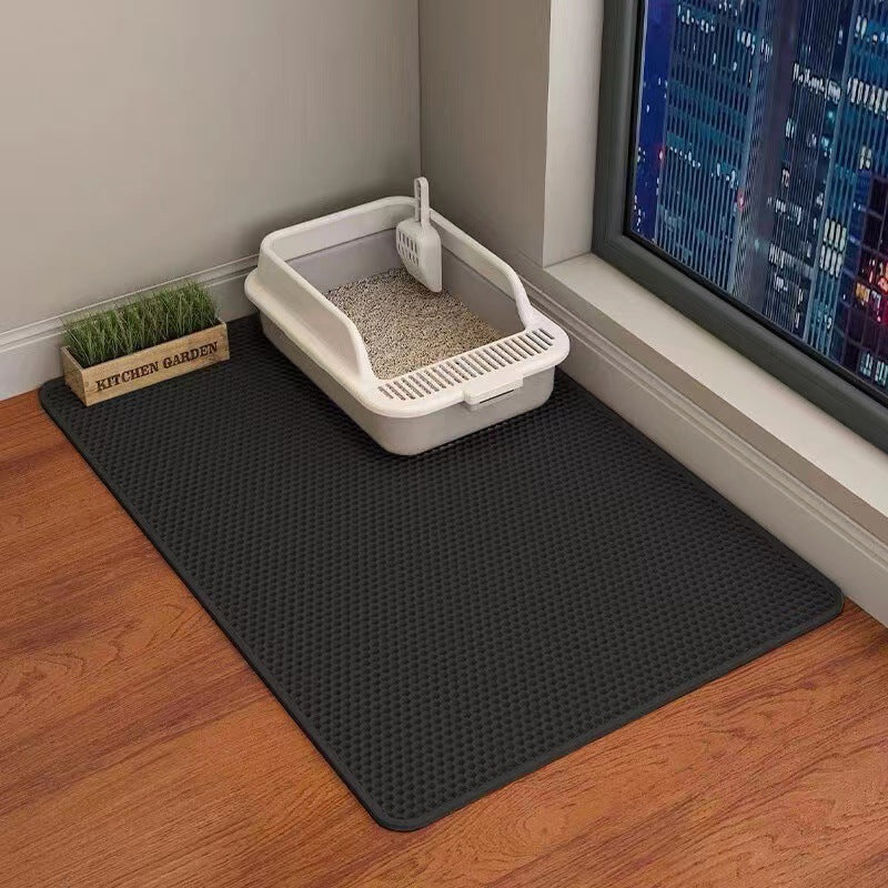 Tapis de Litière pour Chat – Double Couche Anti-Débordement