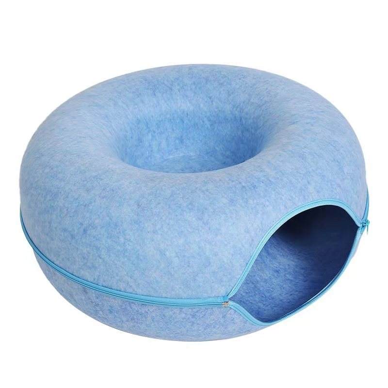 Lit Tunnel Donut pour Chat – Feutre Naturel