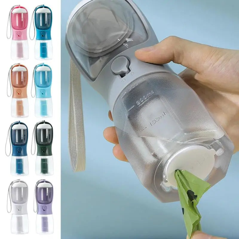 Gourde 3-en-1 Portable pour Animal – Eau, Nourriture & Sacs