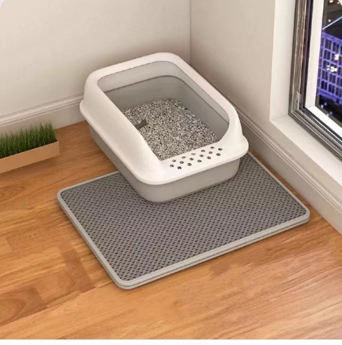 Tapis de Litière pour Chat – Double Couche Anti-Débordement