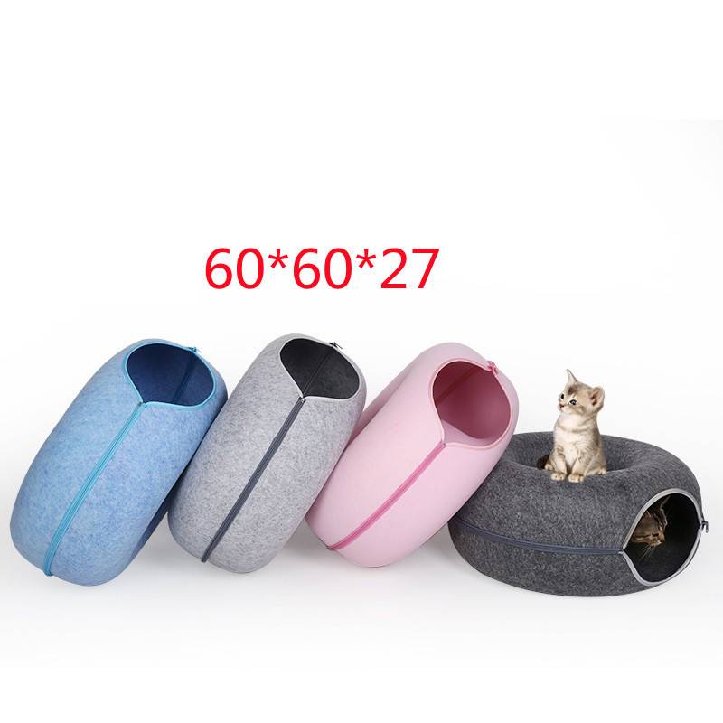 Lit Tunnel Donut pour Chat – Feutre Naturel