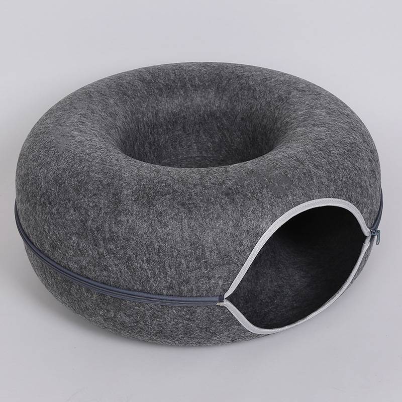 Lit Tunnel Donut pour Chat – Feutre Naturel