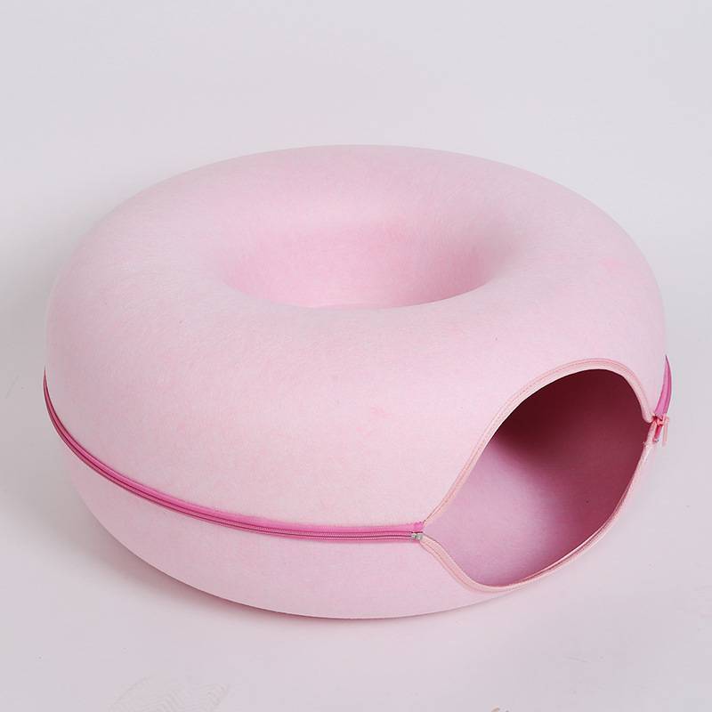 Lit Tunnel Donut pour Chat – Feutre Naturel