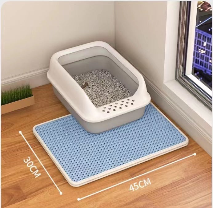 Tapis de Litière pour Chat – Double Couche Anti-Débordement