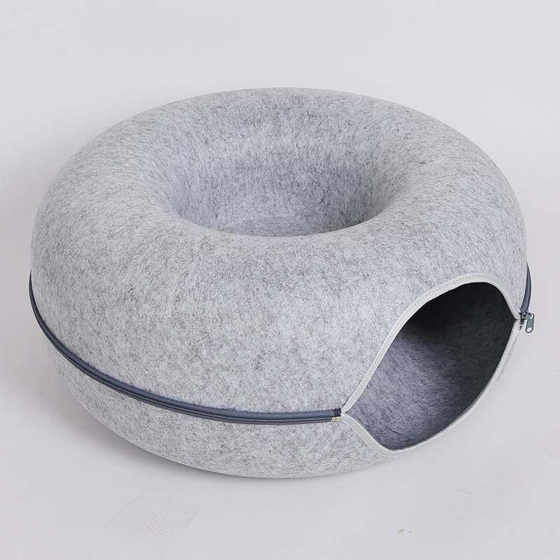 Lit Tunnel Donut pour Chat – Feutre Naturel